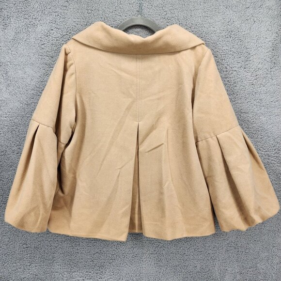 Buffalo David Bitton Women's Large Beige Swing Coat Button Front 3/4 Bell Sleeve - Picture 5 of 12